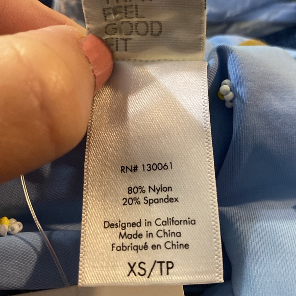 L*Space Lennox Tie String Bikini Bottom Classic, Blue Beaded Flowers X-Small NWT - Picture 9 of 12